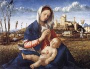 Gentile Bellini The Madonna of the Meadow oil on canvas